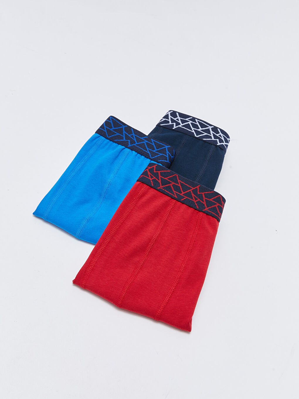 Kırmızı Standart Kalıp Pamuklu Esnek Erkek Boxer 3'lü-1