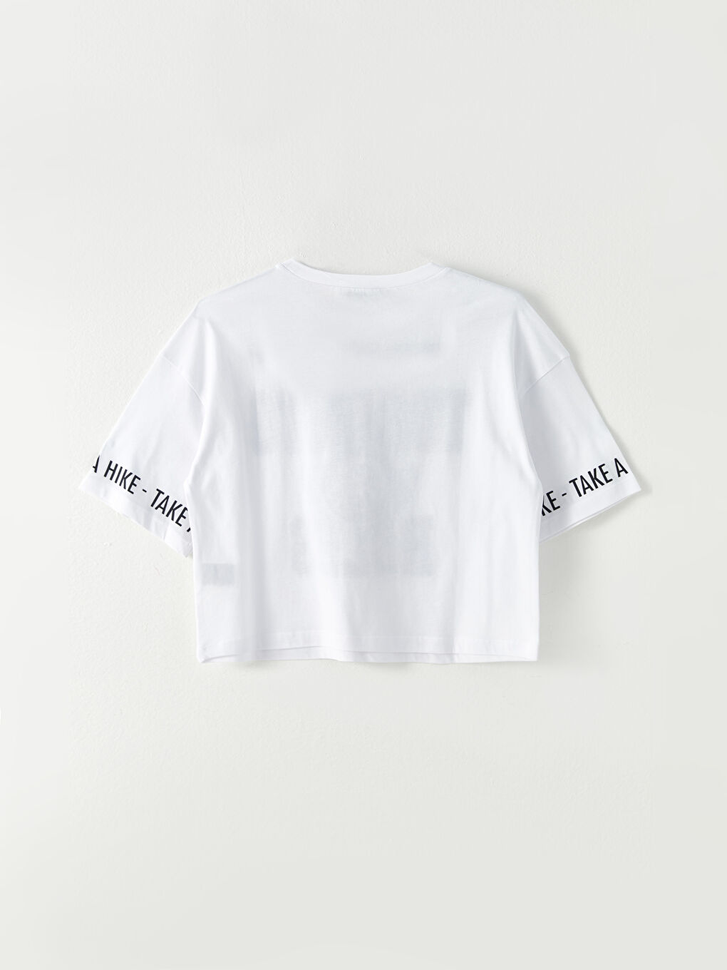 Crew Neck Printed Short Sleeve Women's Crop Top-5