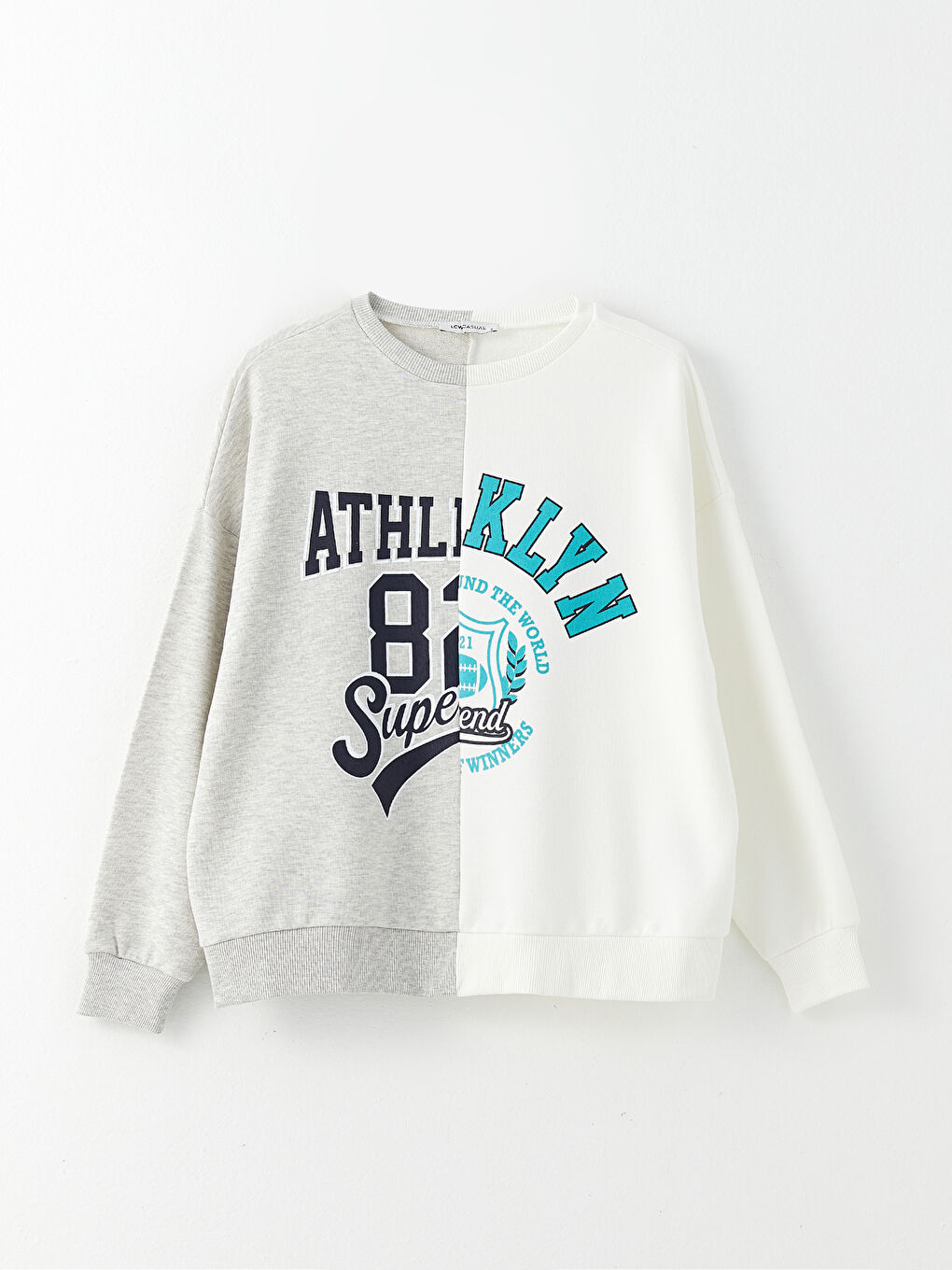 Sweat-Shirt Pour Femmes À Manches Longues Et Col Rond Avec Bloc De Couleurs-5