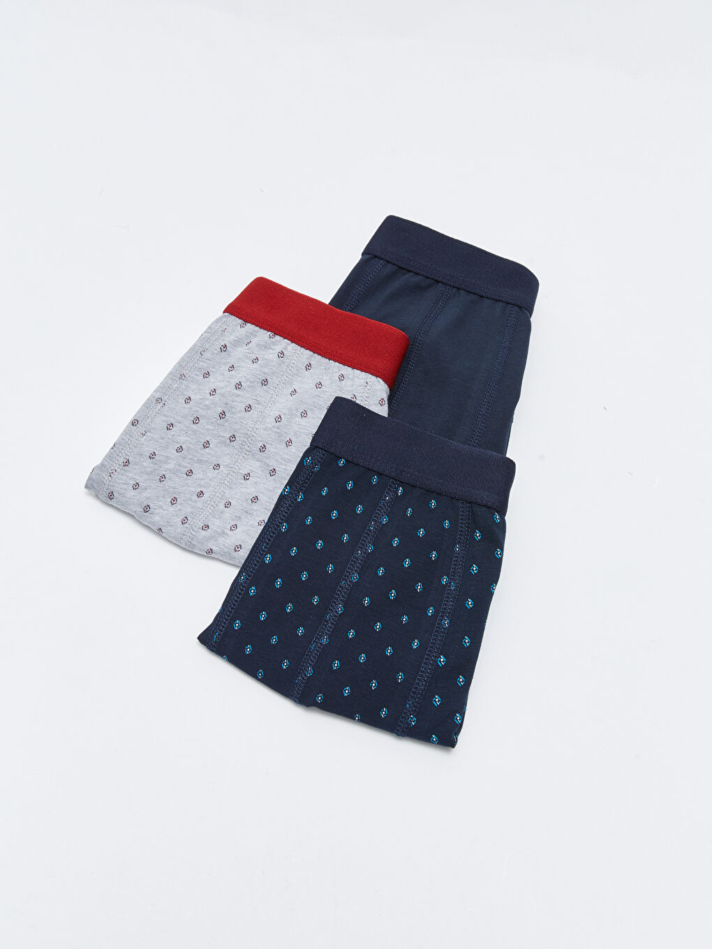 سراويل بوكسر قطن مطاطي بقصة عادية للرجال - ٣ قطع-1