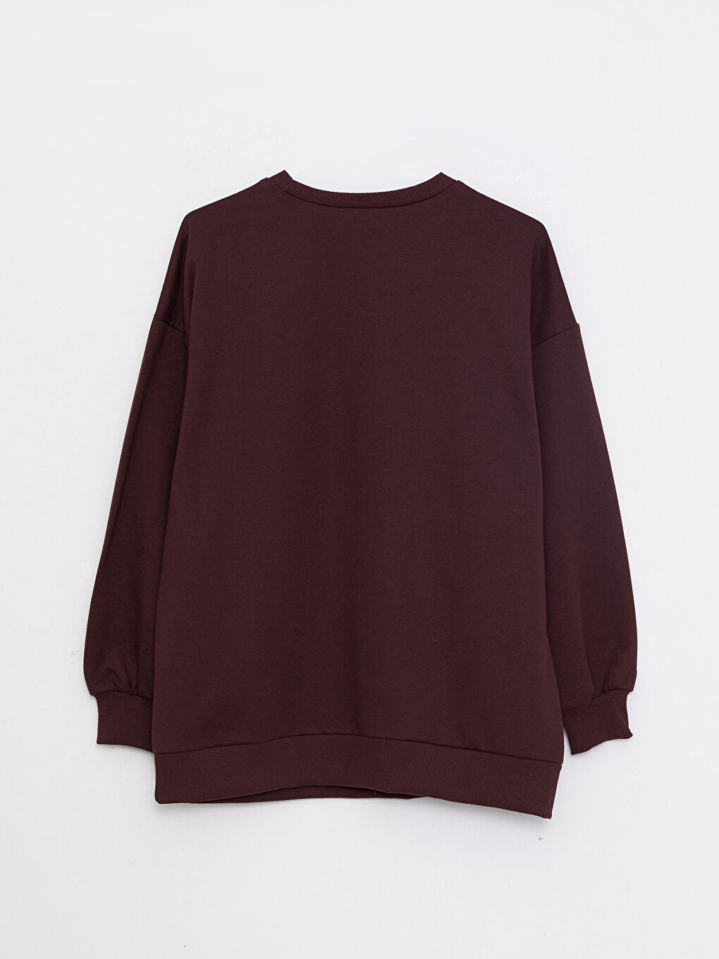 Mürdüm Bisiklet Yaka Baskılı Uzun Kollu Kadın Sweatshirt-6