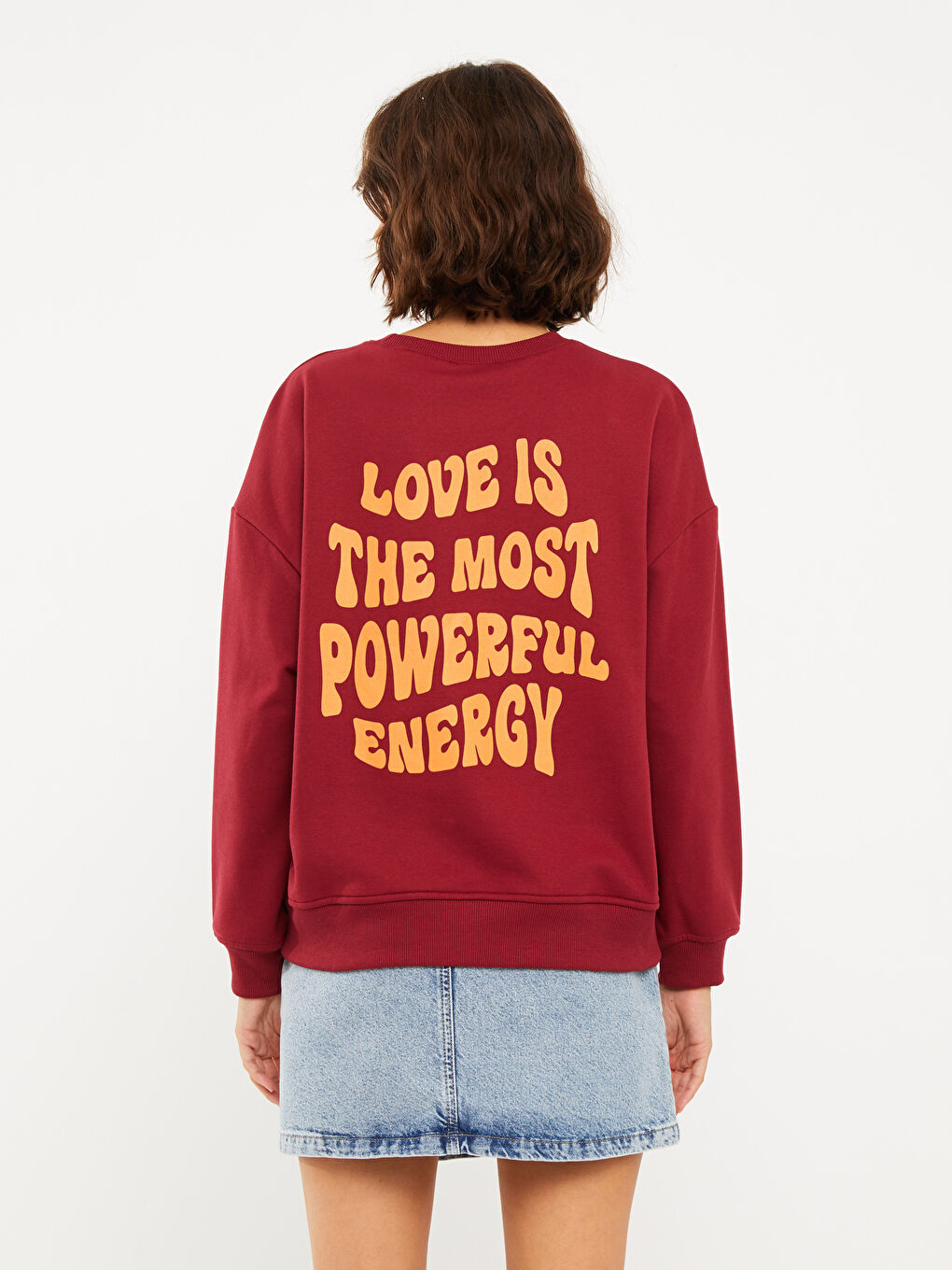 LCW Vision Crew Neck Printed Long Sleeve Women's Sweatshirt -W26983Z8-HHF