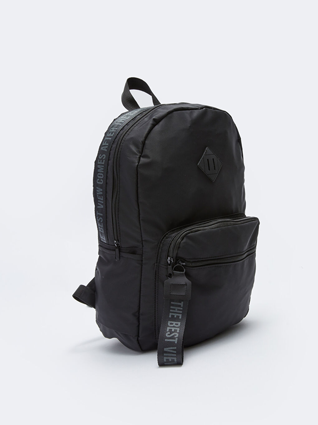 Siyah Paraşüt Kumaş Kadın Sırt Çantası-4