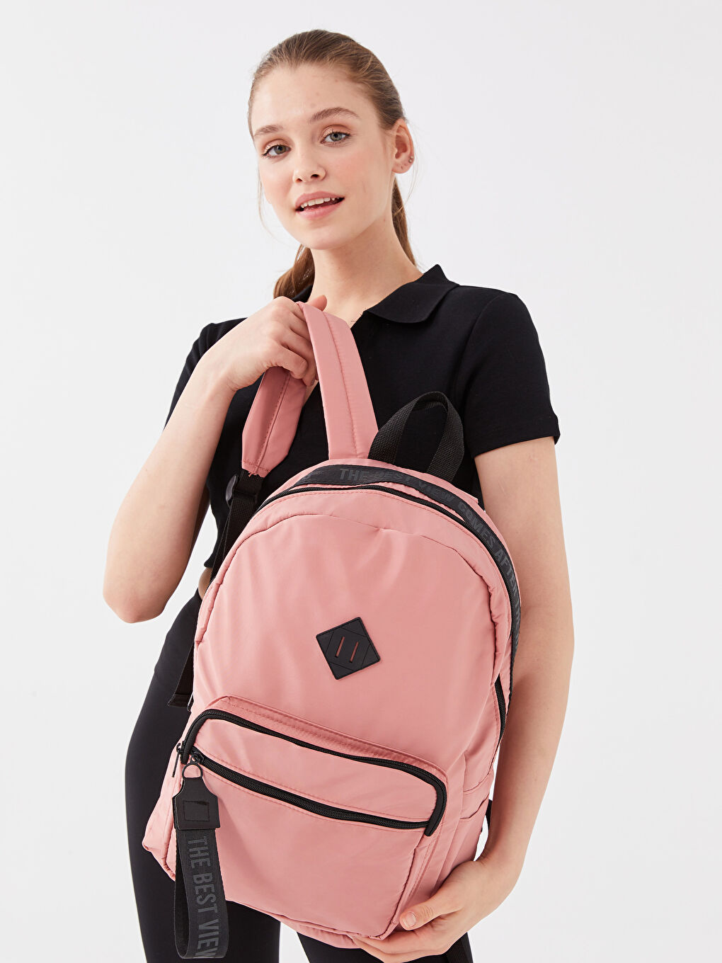 LCW ACCESSORIES Pembe Paraşüt Kumaş Kadın Sırt Çantası