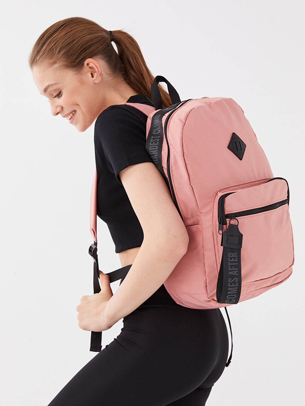 LCW ACCESSORIES Pembe Paraşüt Kumaş Kadın Sırt Çantası - 1
