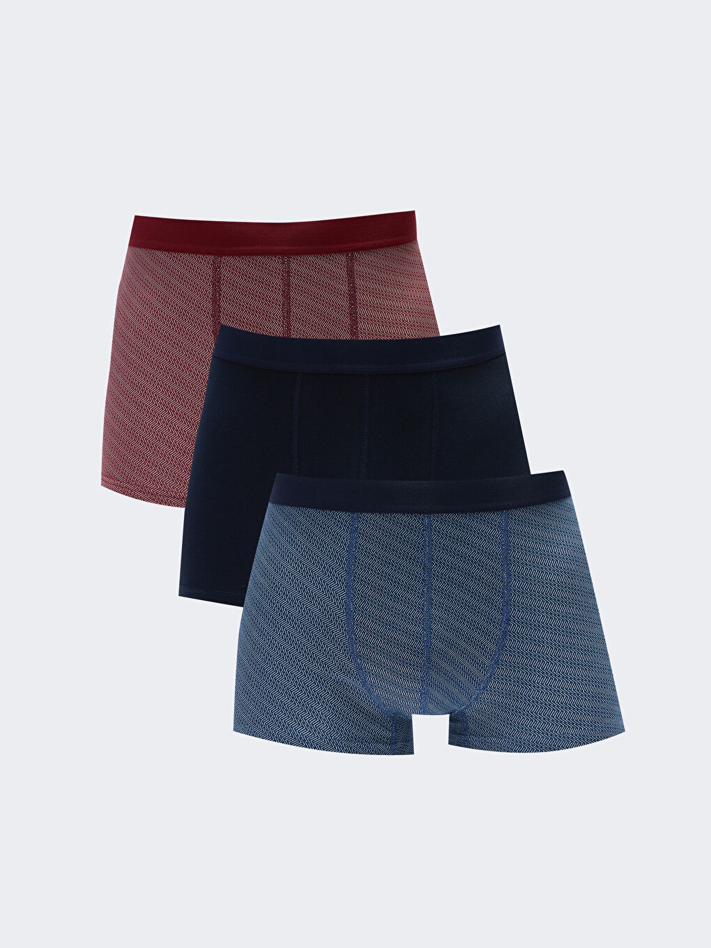 Lacivert Standart Kalıp Pamuklu Esnek Erkek Boxer 3'lü