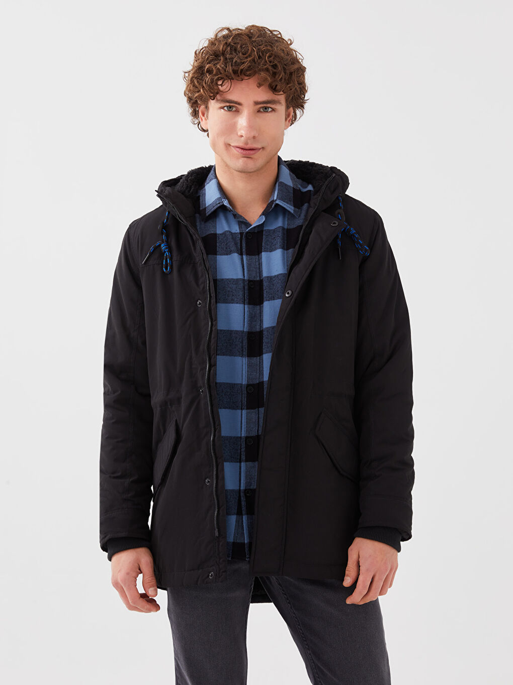 Regular Fit Hooded Men's Parka