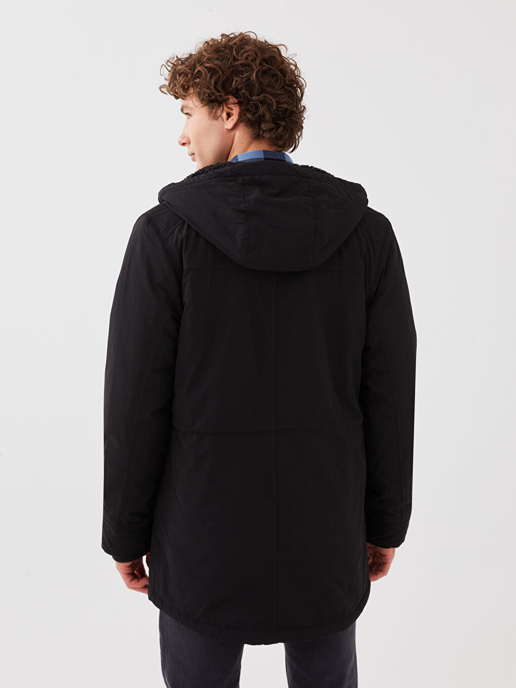 Regular Fit Hooded Men's Parka-5