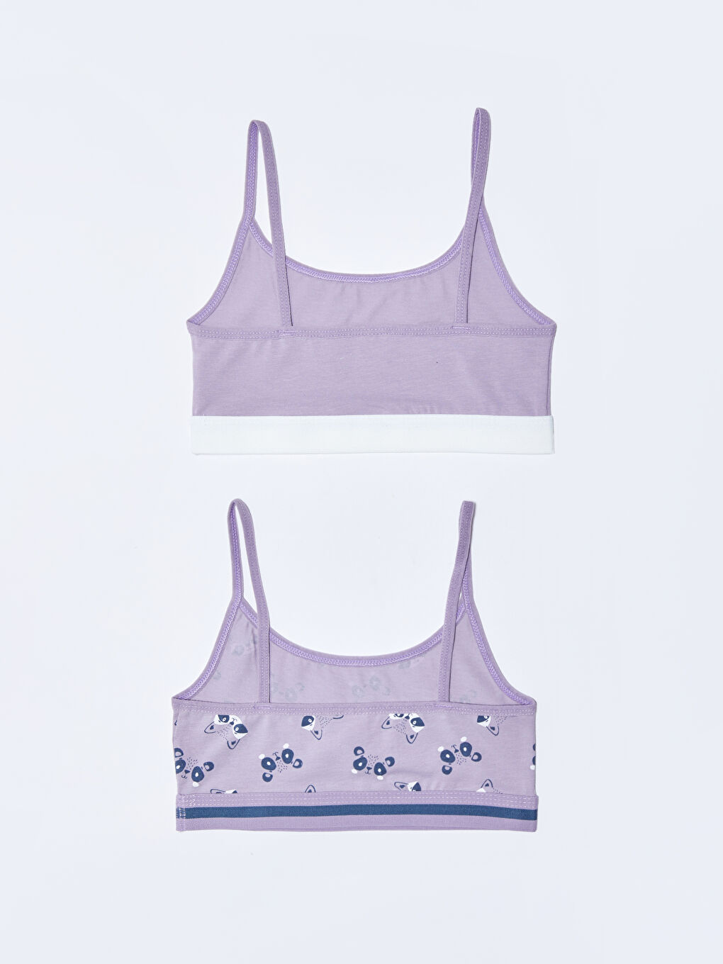 Lila Baskılı Pamuklu Kız Çocuk Büstiyer 2'li-1