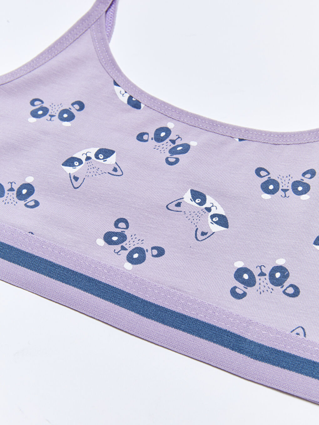 Lila Baskılı Pamuklu Kız Çocuk Büstiyer 2'li-3