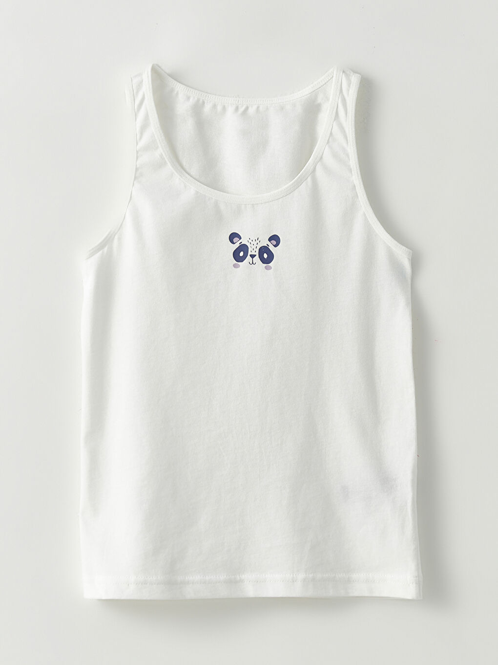 LCW Kids Crew Neck Printed Cotton Girl Singlet 2-Pack -W27042Z4-GHN