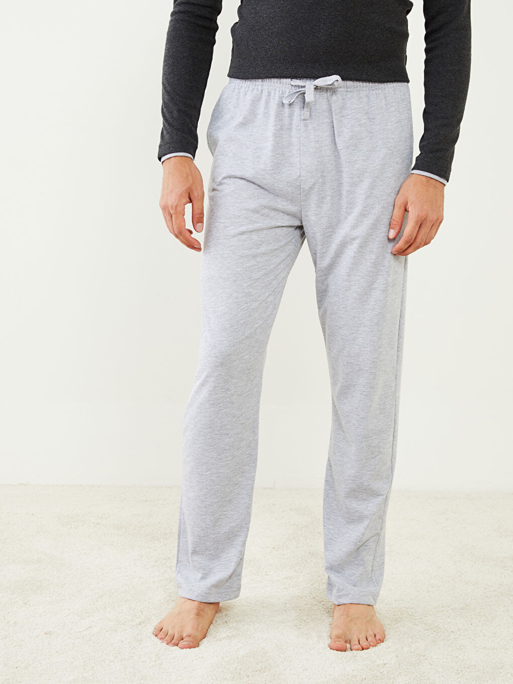 Gri Standart Kalıp Erkek Pijama Alt-3