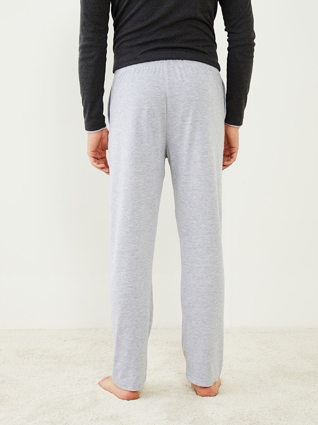 Gri Standart Kalıp Erkek Pijama Alt-4