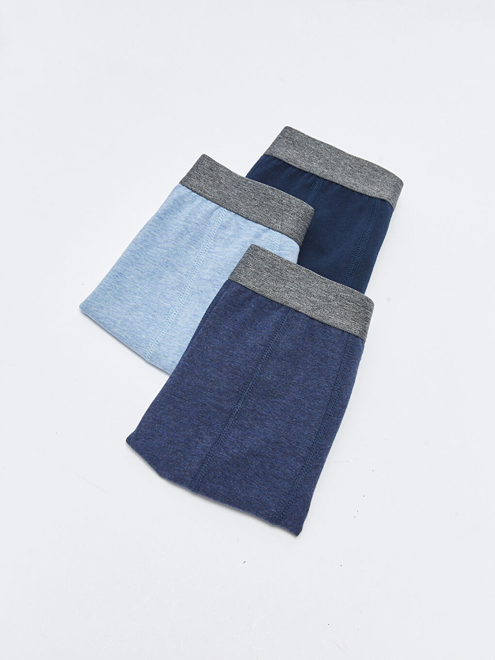 Mavi Standart Kalıp Pamuklu Esnek Erkek Boxer 3'lü-1