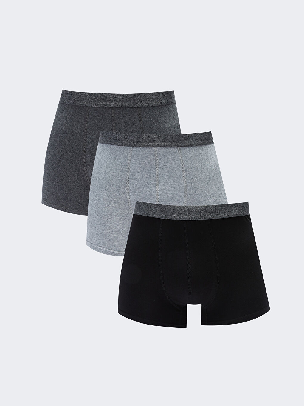 Antrasit Standart Kalıp Pamuklu Esnek Erkek Boxer 3'lü