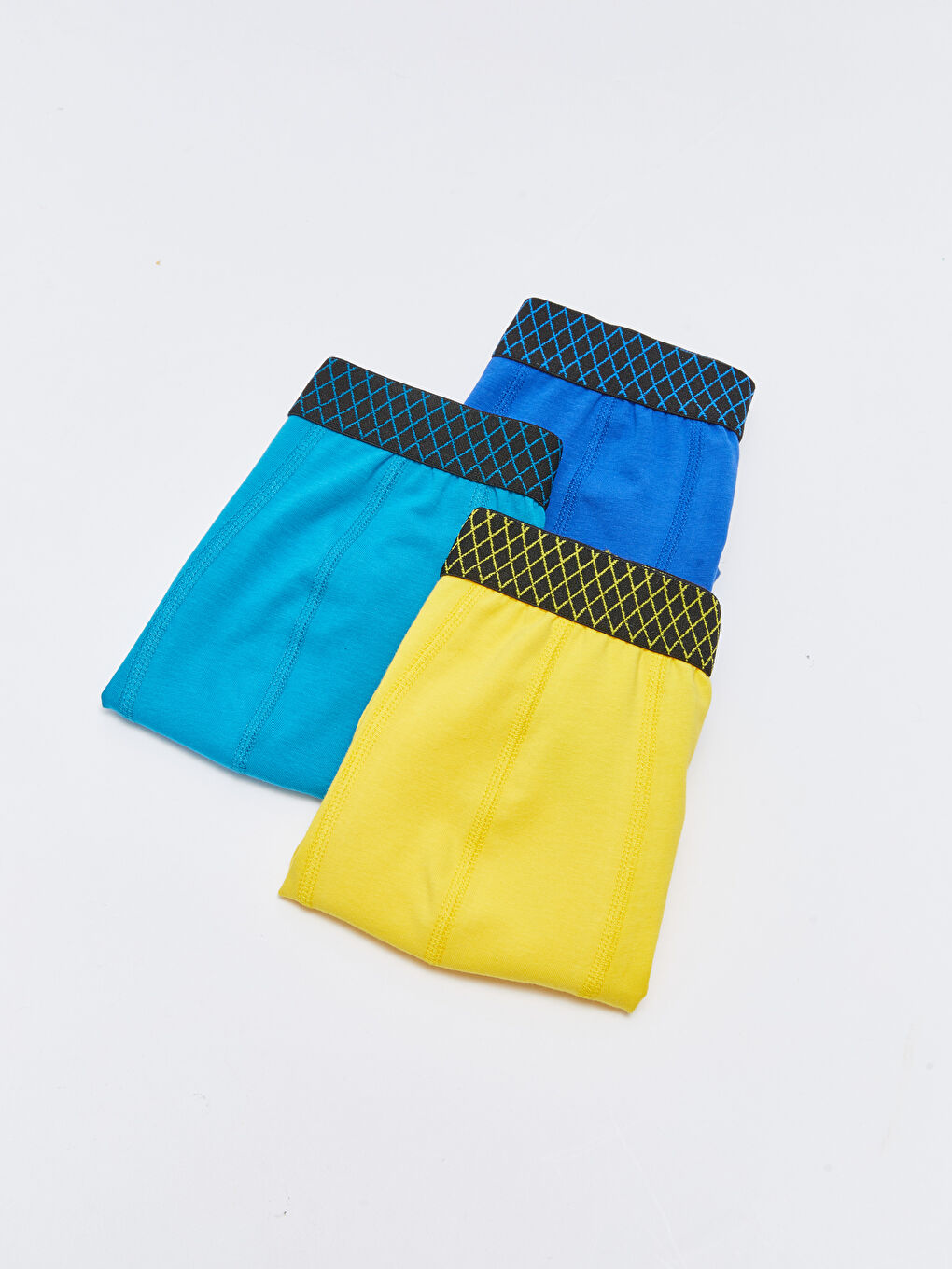 Mavi Standart Kalıp Pamuklu Esnek Erkek Boxer 3'lü-1