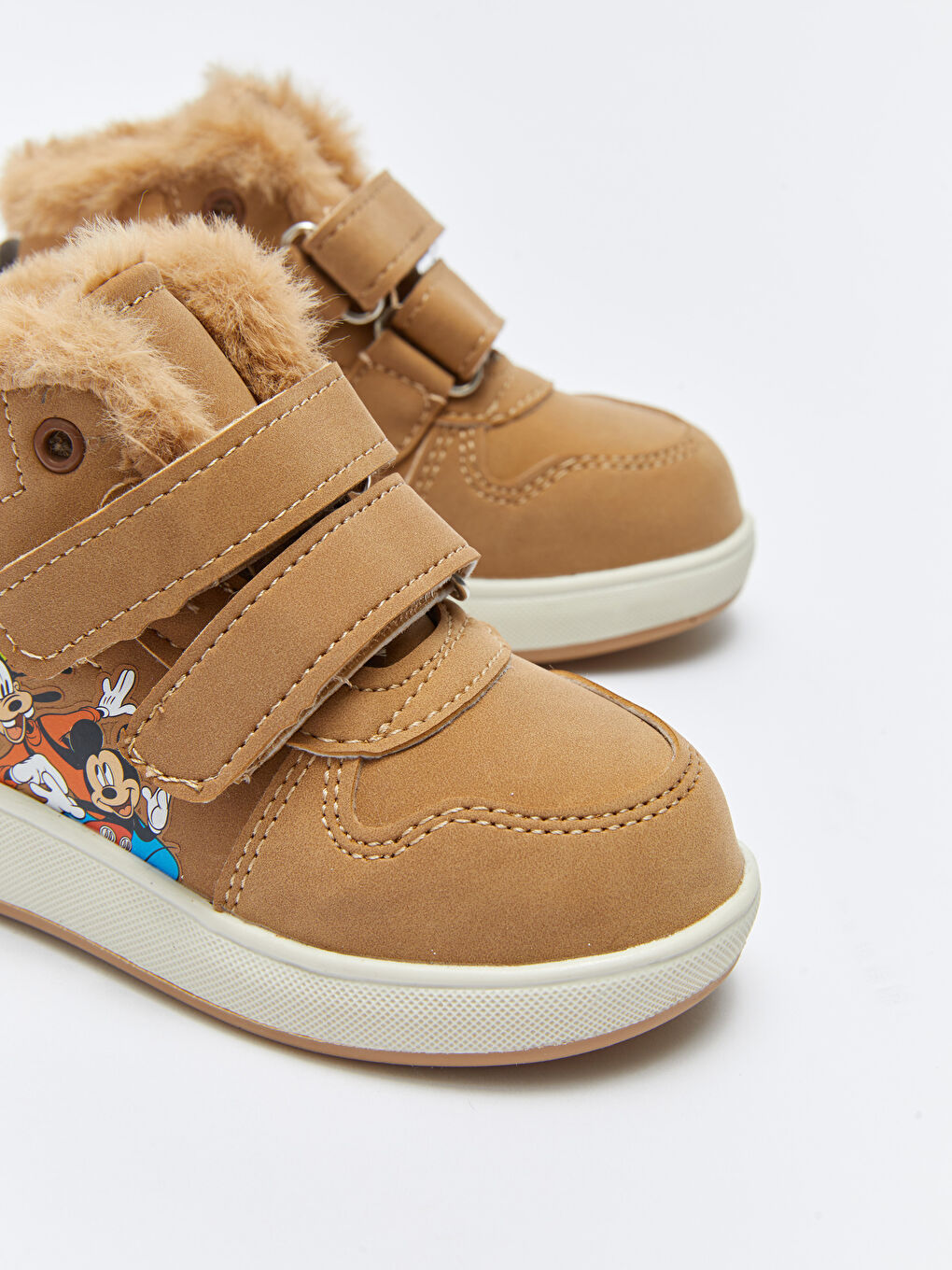 Kahverengi Mickey Mouse Lisanslı Cırt Cırtlı Erkek Bebek Bot-2