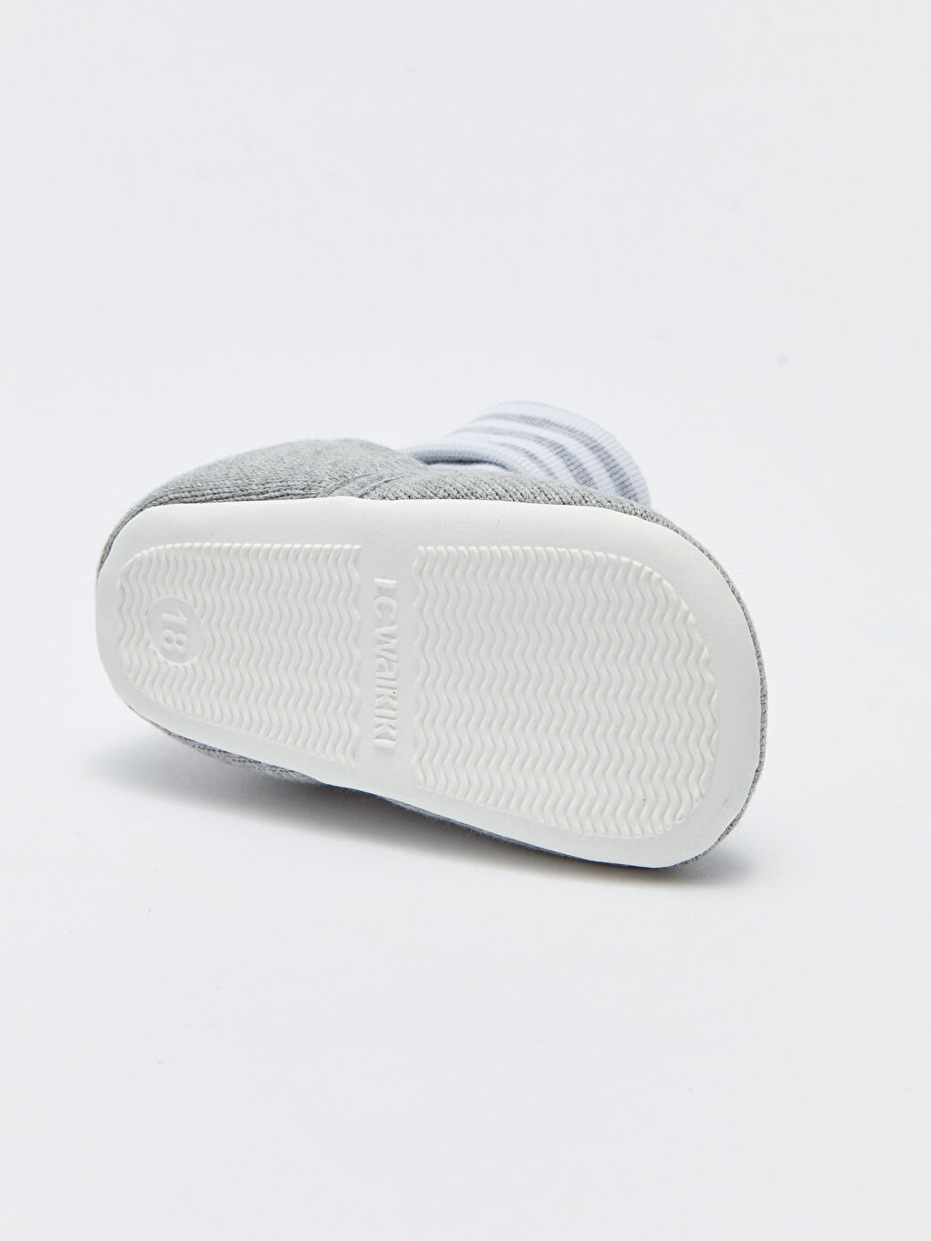 Gri Nakışlı Çoraplı Erkek Bebek Yürüme Öncesi Ayakkabı-3