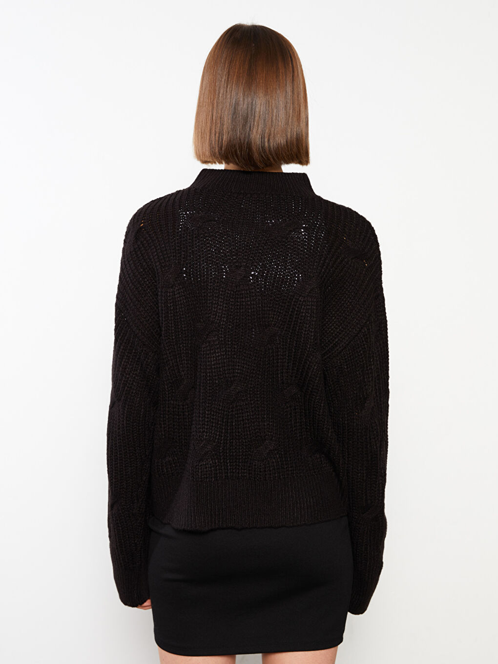 LCW Vision Funnel Neck Patterned Women's Knit Sweater -W27102Z8-CVL