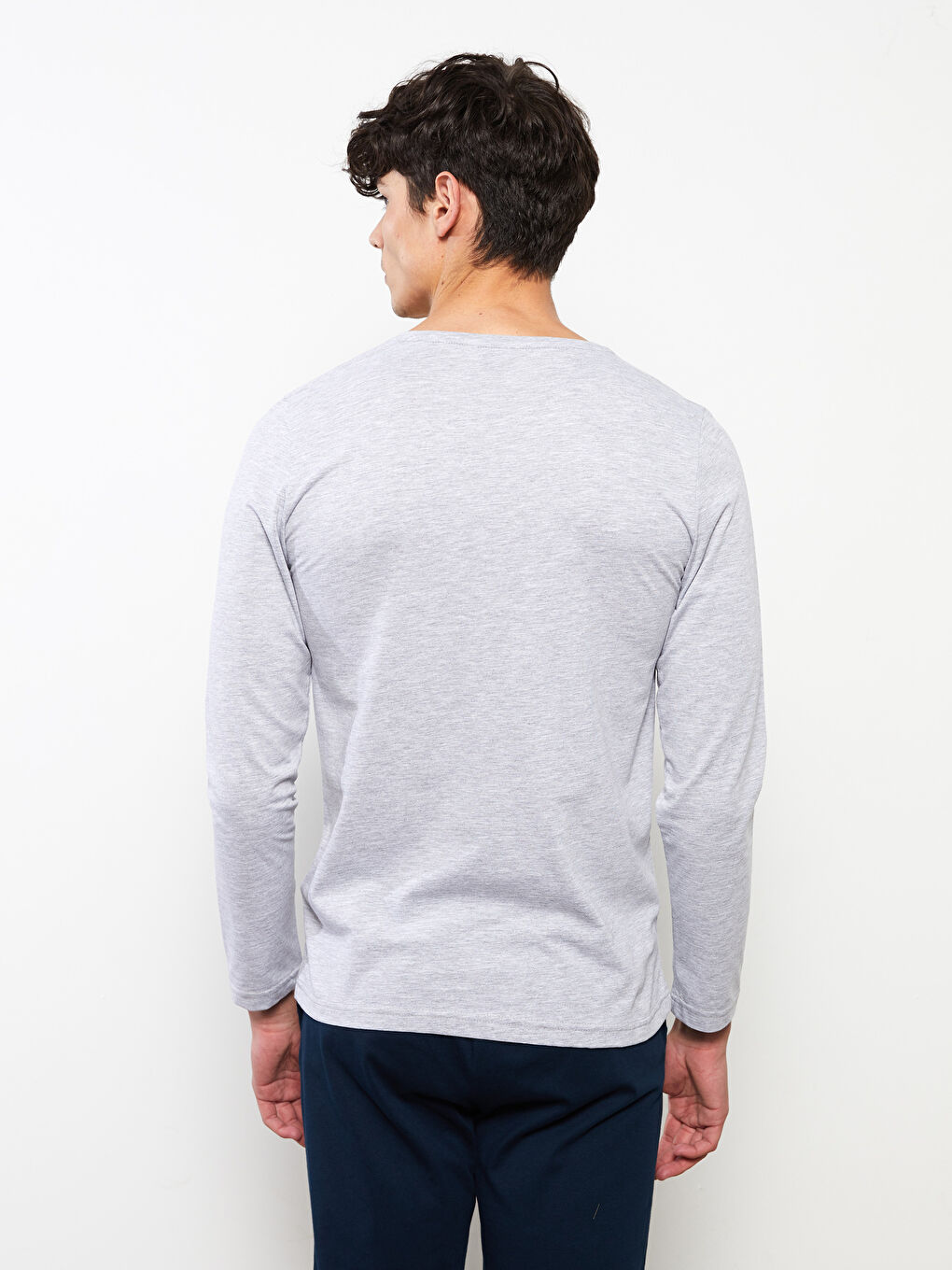 V-Neck Long Sleeve Men's Undershirt-4