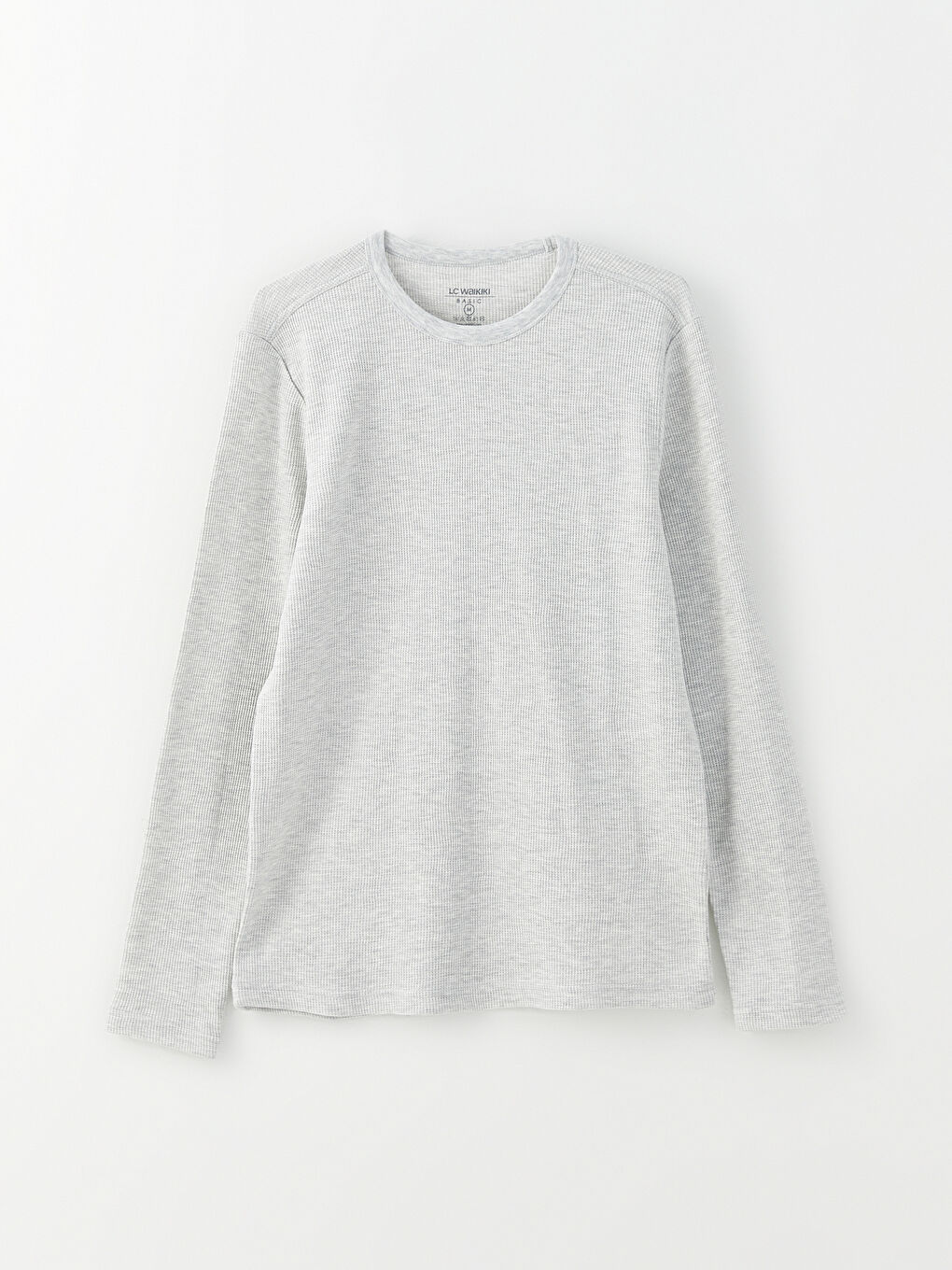 Bej Bisiklet Yaka Uzun Kollu Erkek Tişört-5