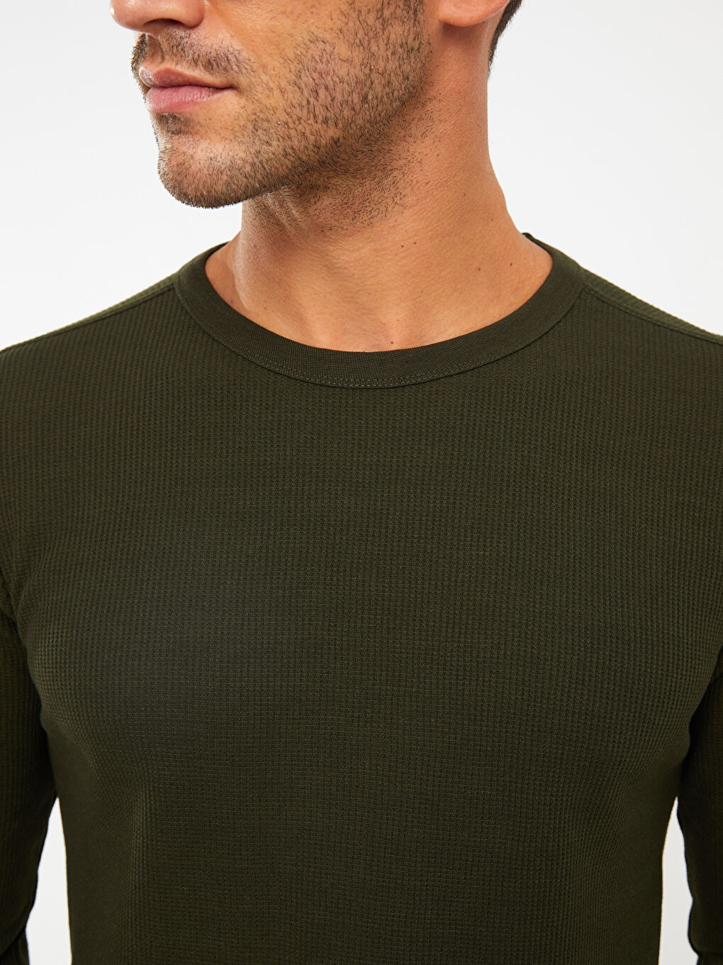 Tricou cu Mânecă Lungă și Guler Rotund pentru Bărbați-3