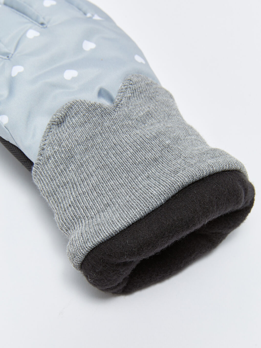 Heart Printed Girl Snow Gloves-3