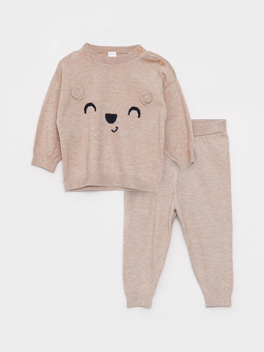 Ensemble Pull en Tricot à Col Rond à Manches Longues Imprimé pour Garçon Bébé et Pantalon Lot de 2