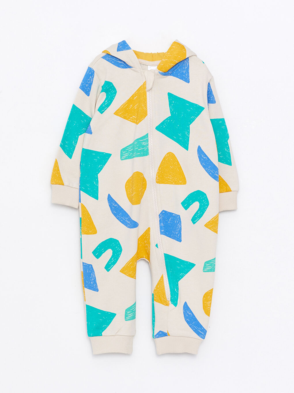 Hooded Long Sleeve Printed Baby Boy Jumpsuit