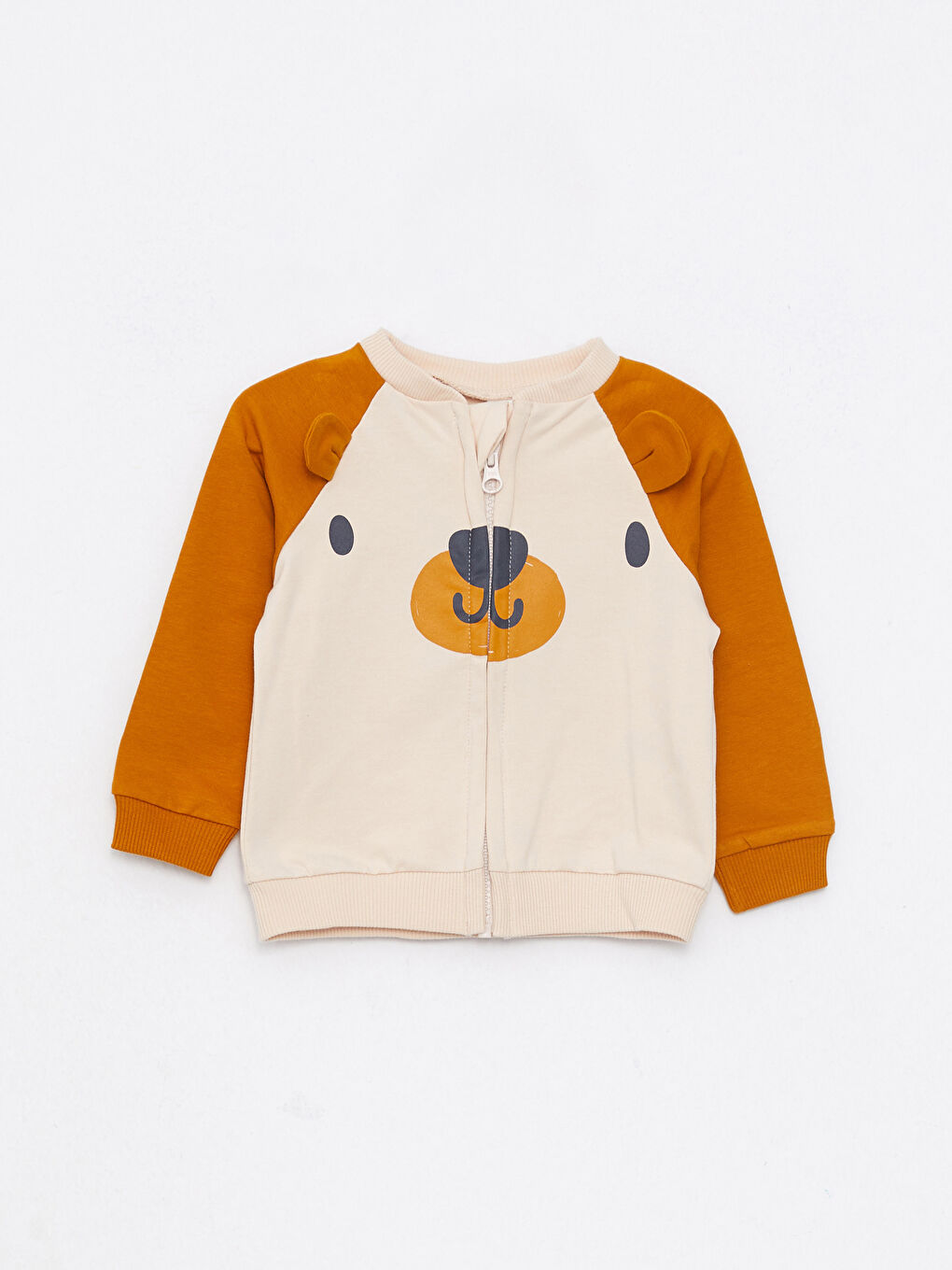 Crew Neck Long Sleeve Printed Baby Boy Zippered Sweatshirt and Pants 2-Pack-1