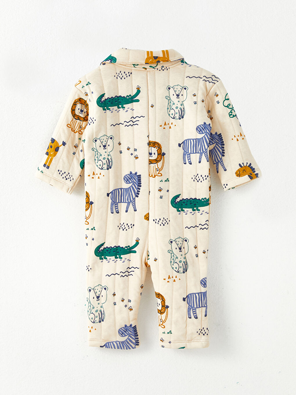 Поло жағалы ұзын жең принтті бала ұл комбинезон-1