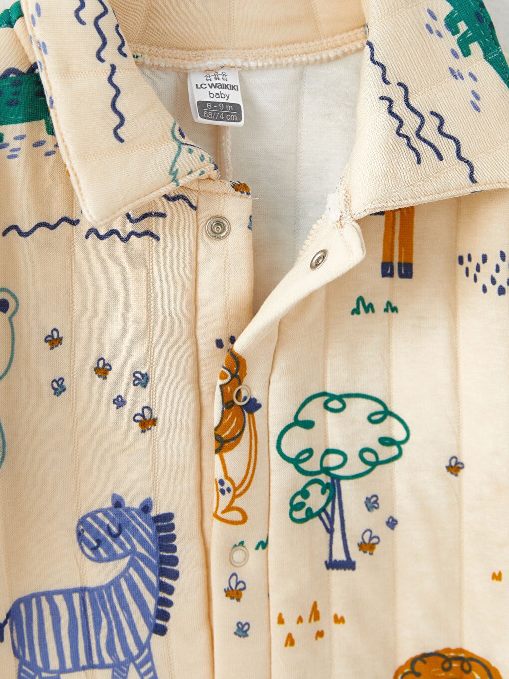 Поло жағалы ұзын жең принтті бала ұл комбинезон-2