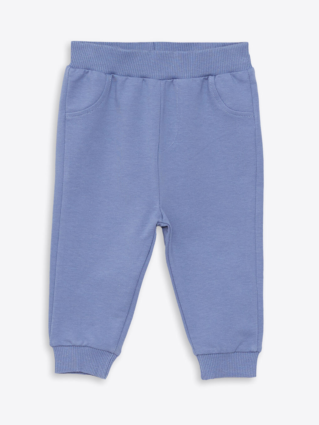 Bej Beli Lastikli Basic Pamuklu Erkek Bebek Pantolon 2'li-1