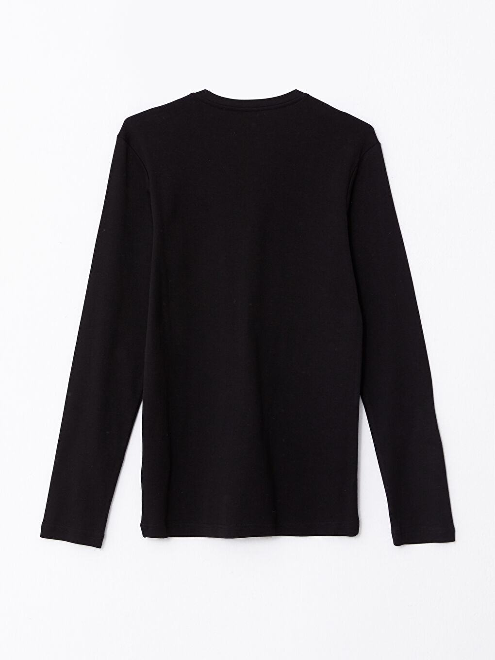 Siyah V Yaka Uzun Kollu Penye Erkek Tişört-6