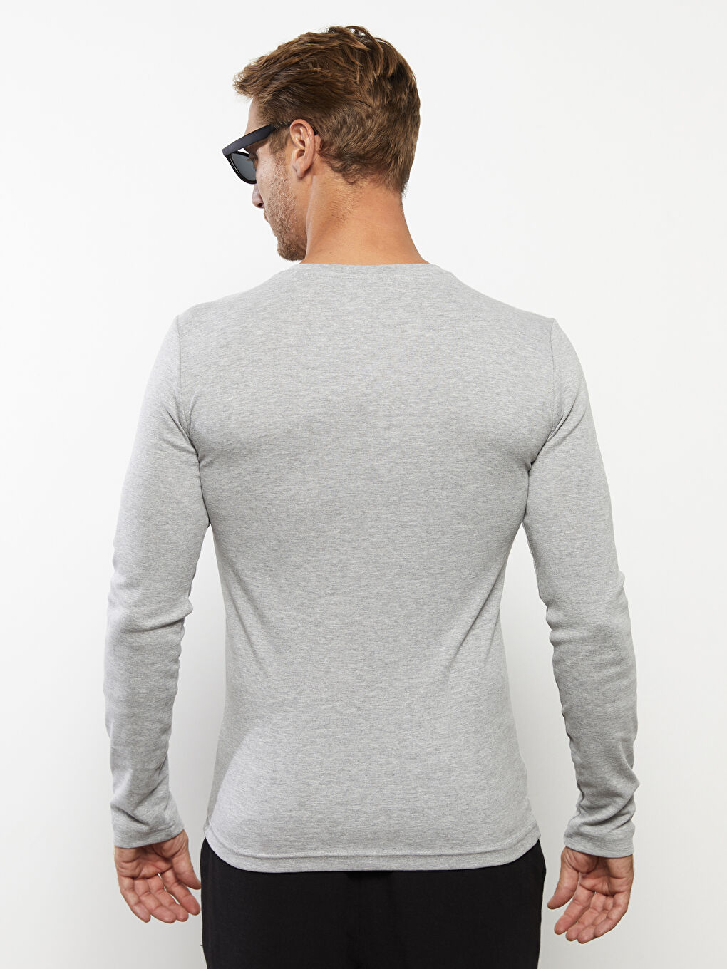 LCWAIKIKI Basic V-Ausschnitt Langarm Jersey Herren T-Shirt -W27158Z8-E3Z