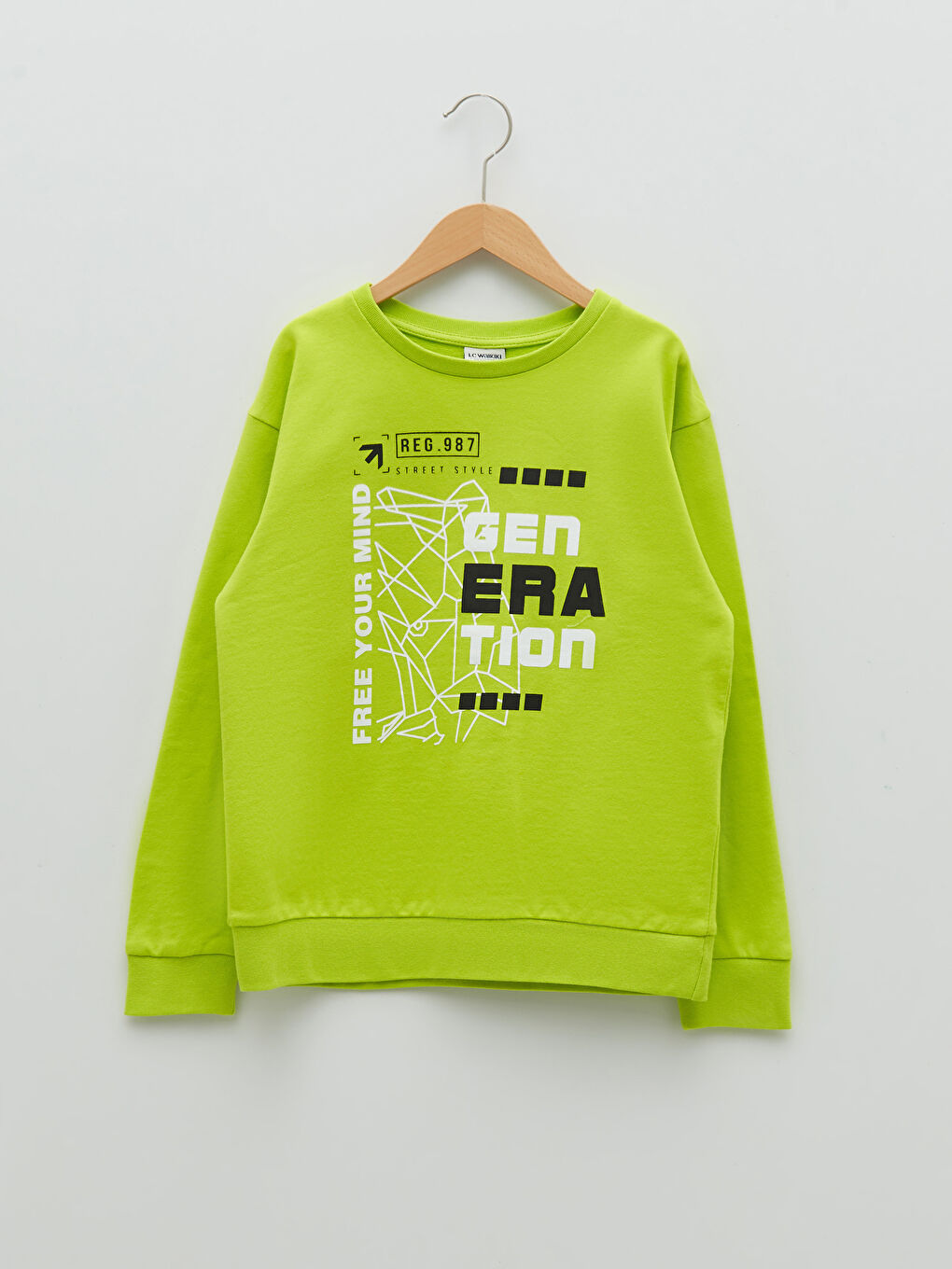 LCW ECO Rundhalsausschnitt Bedruckt Langarm Sweatshirt für Jungen -W27192Z4-FXG