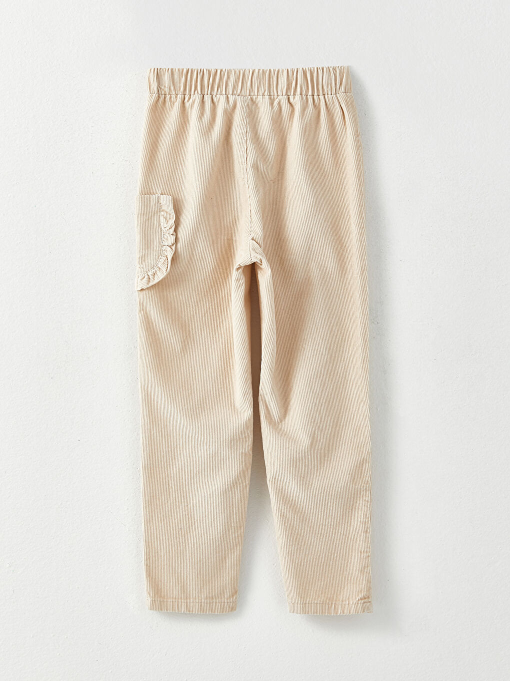 LCW Kids Elastic Waist Basic Velvet Girl Trousers -W27197Z4-FUK
