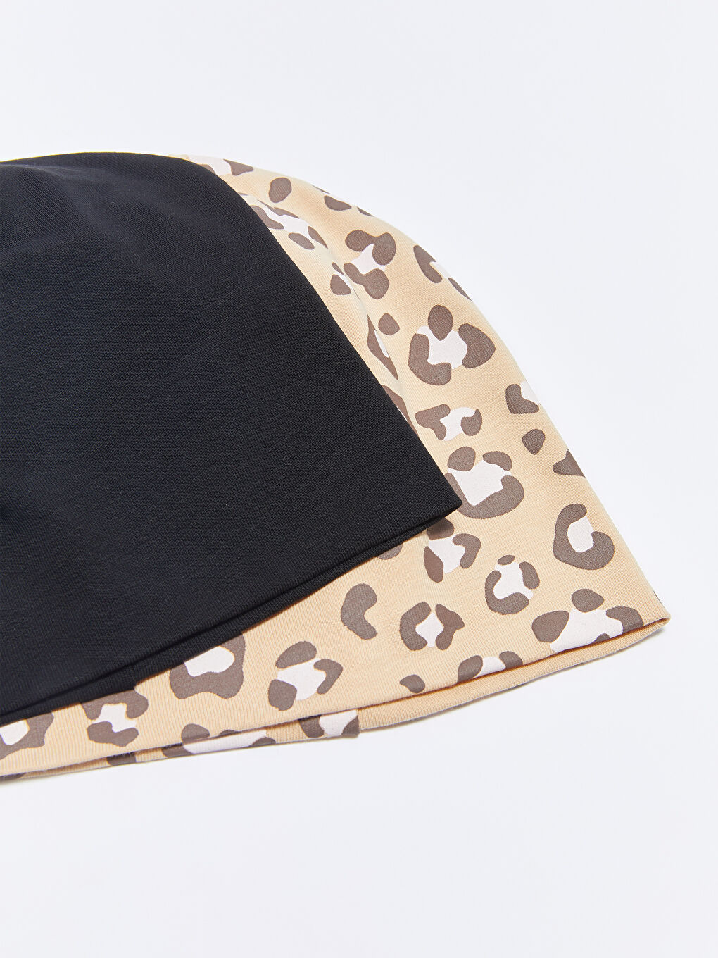 Bej Pamuklu Kız Bebek Bere 2'li-1