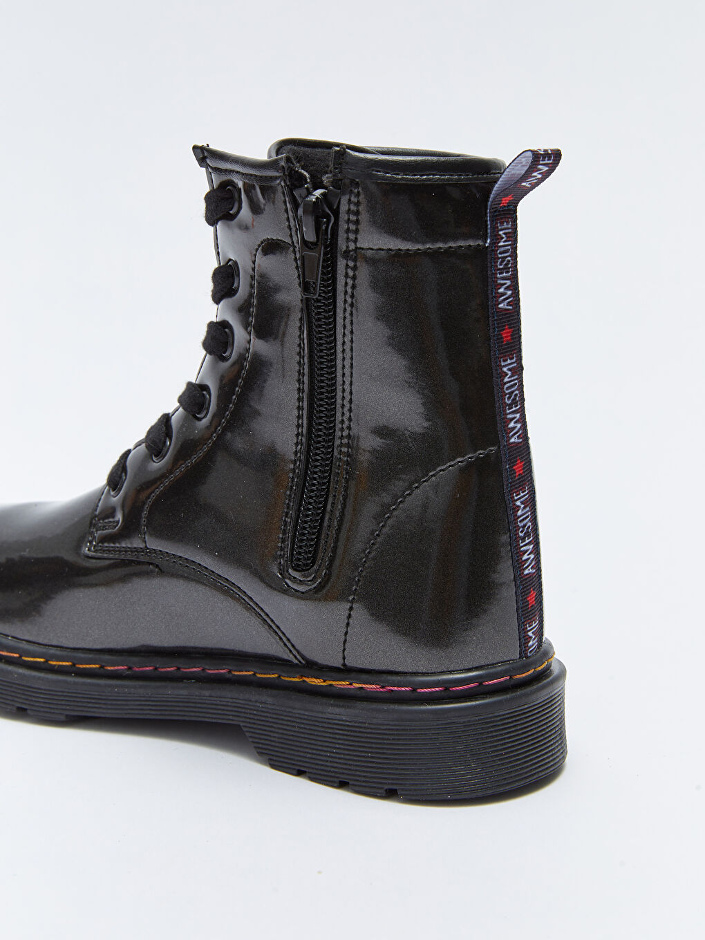 Қыздарға арналған жасанды былғары бау және сырмалы ілмек етік-2