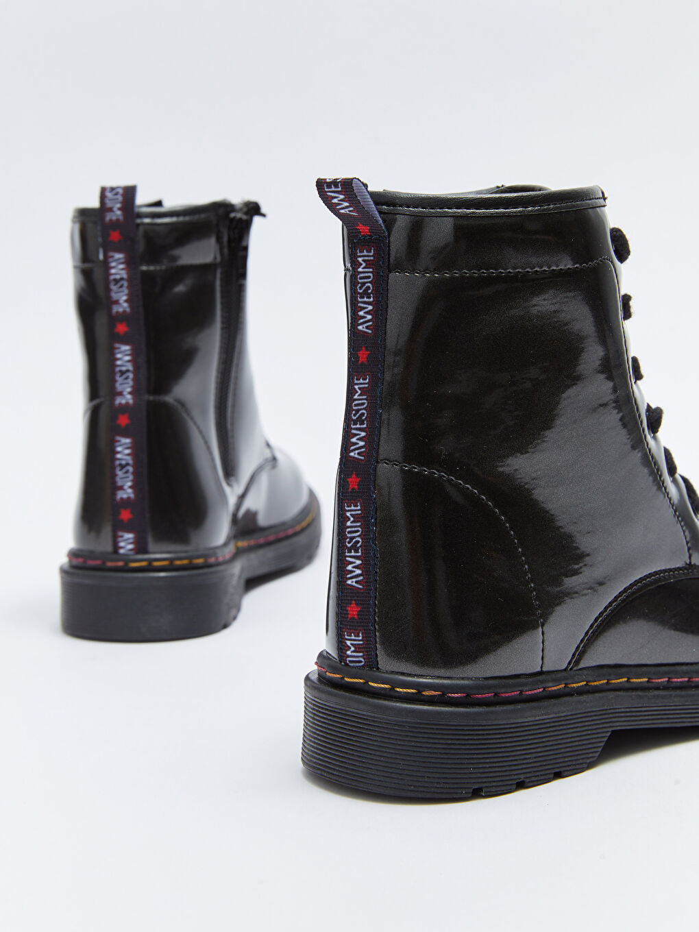 Қыздарға арналған жасанды былғары бау және сырмалы ілмек етік-4