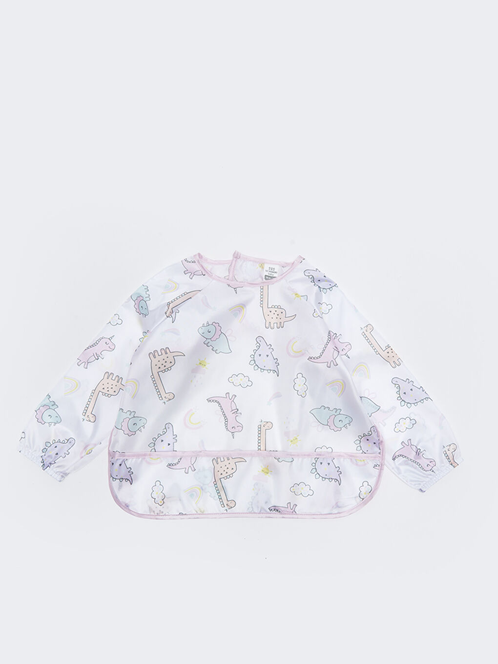 Baskılı Kız Bebek Mama Önlüğü