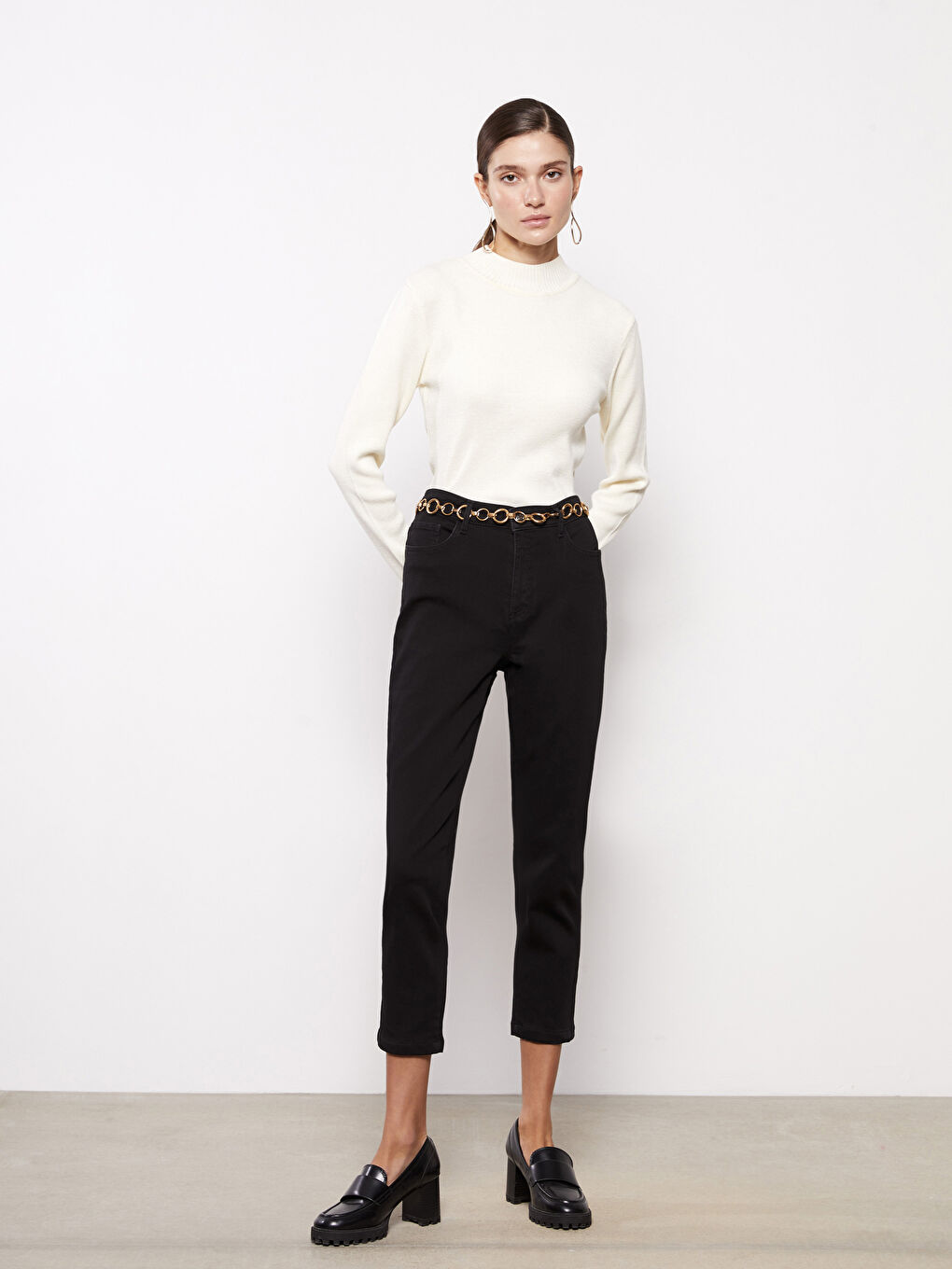 LCWAIKIKI Basic Damen Schlanke Passform Reguläre Denim-Hose -W27245Z8-J0F
