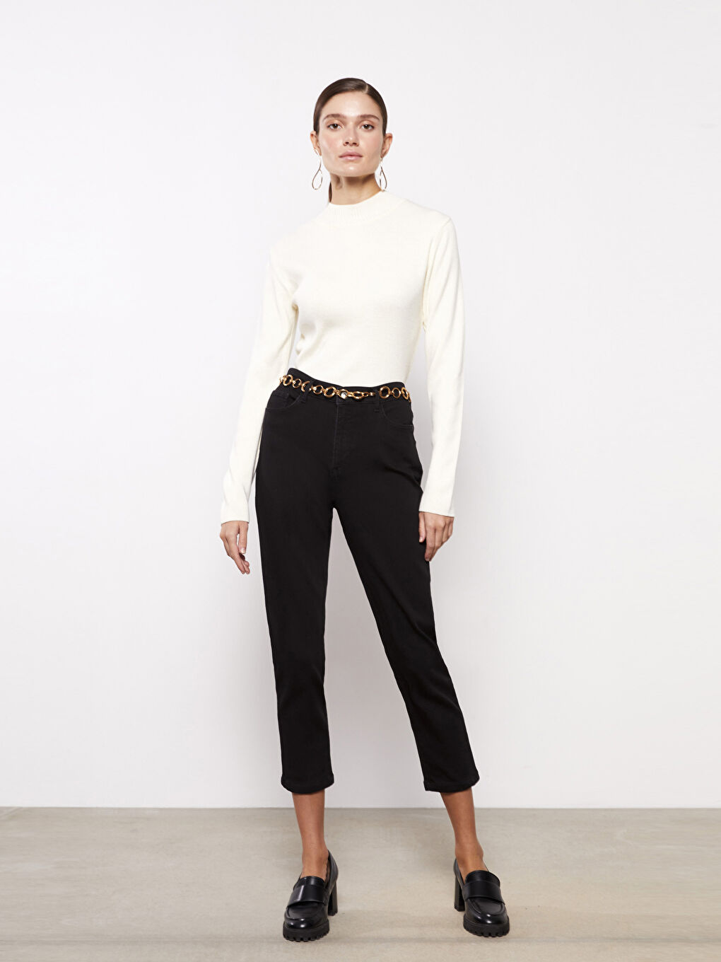 LCWAIKIKI Basic Damen Schlanke Passform Reguläre Denim-Hose -W27245Z8-J0F
