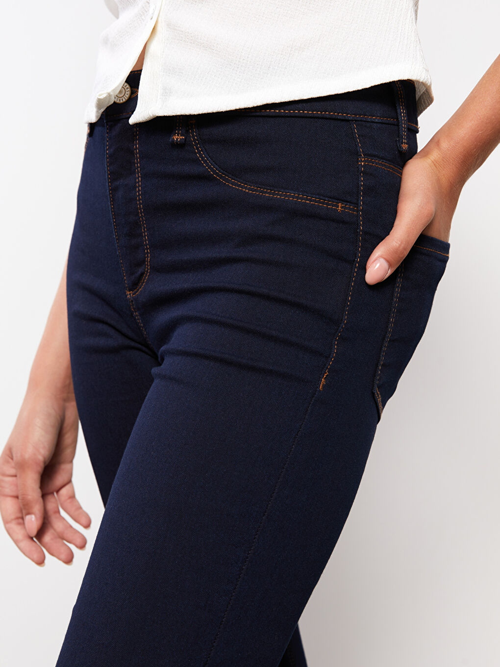 LCW Jeans İndigo Yüksek Bel Mars Flare Kadın Jean Pantolon - 2