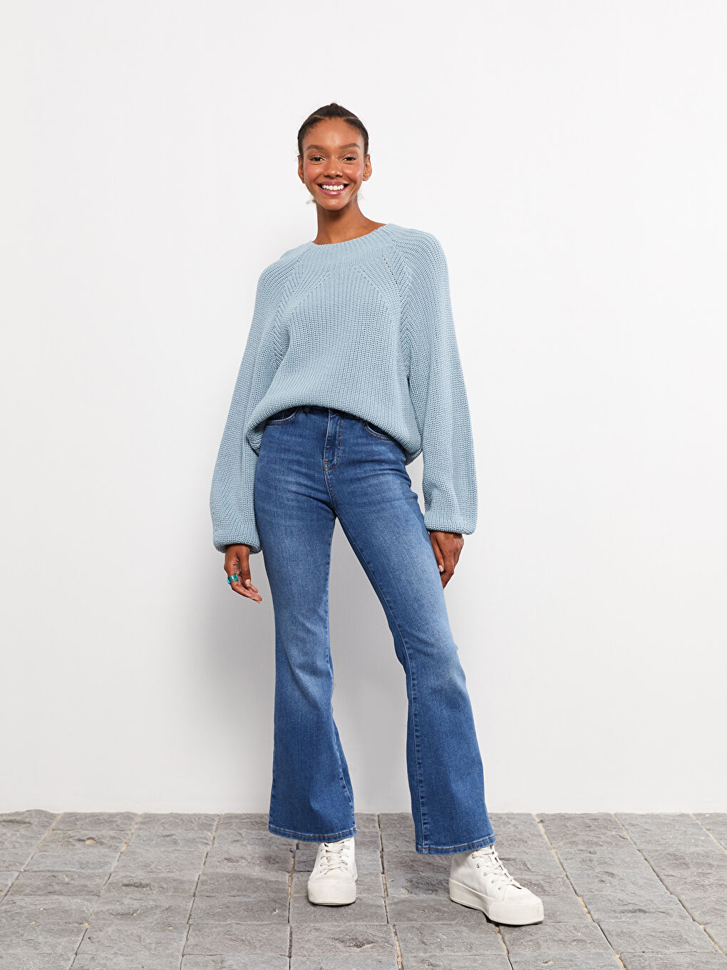 High Waist Mars Flare Women's Jeans-1