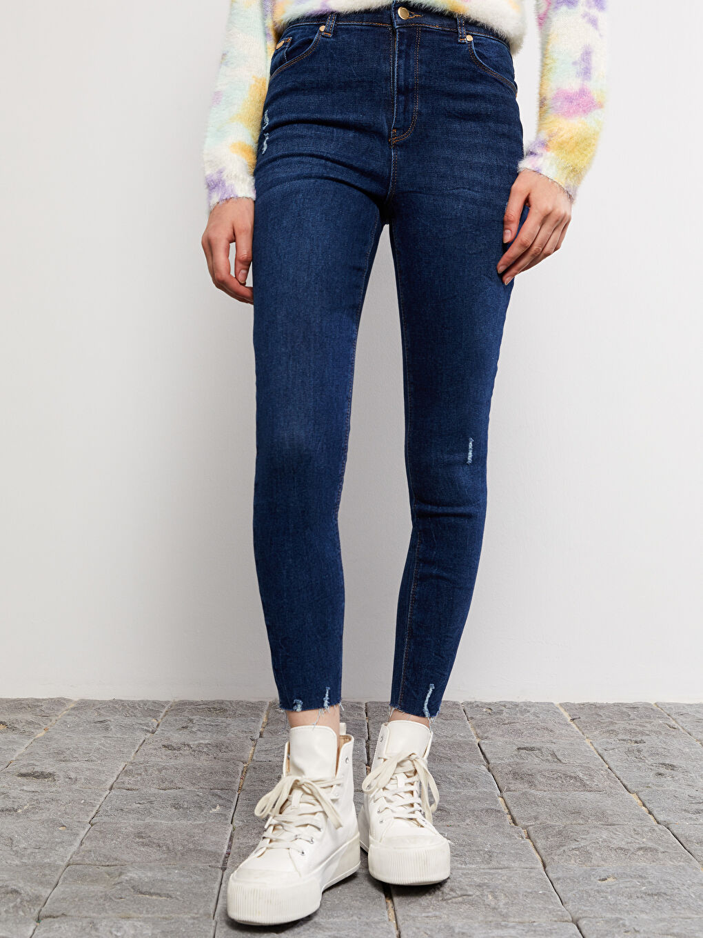 İndigo Yüksek Bel Jüpiter Süper Skinny Fit Kadın Jean Pantolon-2