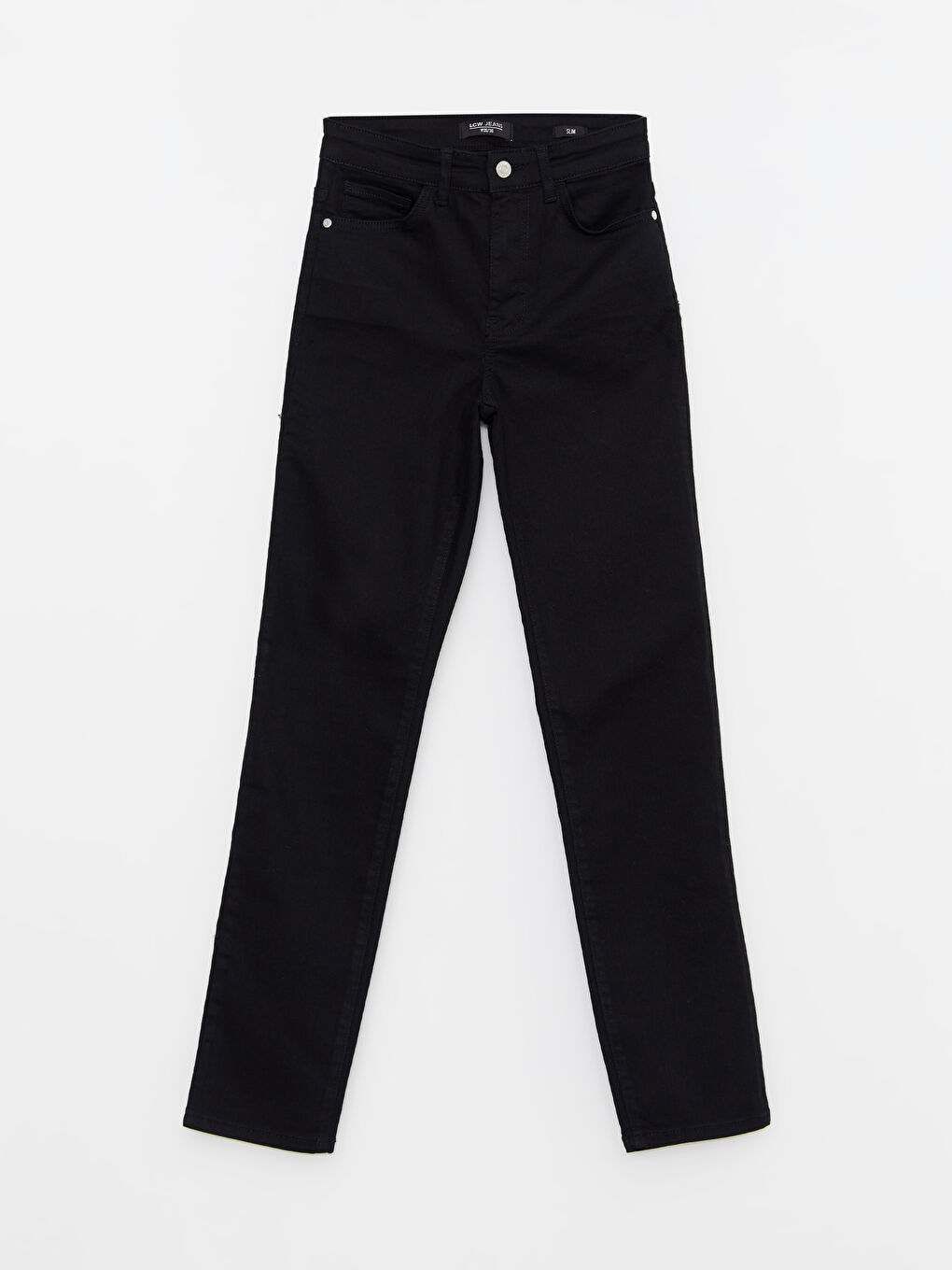 Siyah Yüksek Bel Slim Fit Düz Cep Detaylı Kadın Rodeo Jean Pantolon-5