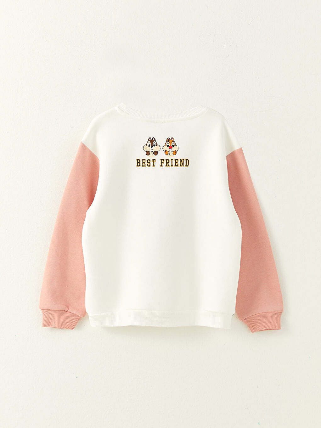 LCW Kids Ekru Bisiklet Yaka Chip'n Dale Baskılı Uzun Kollu Kız Çocuk Sweatshirt - 1