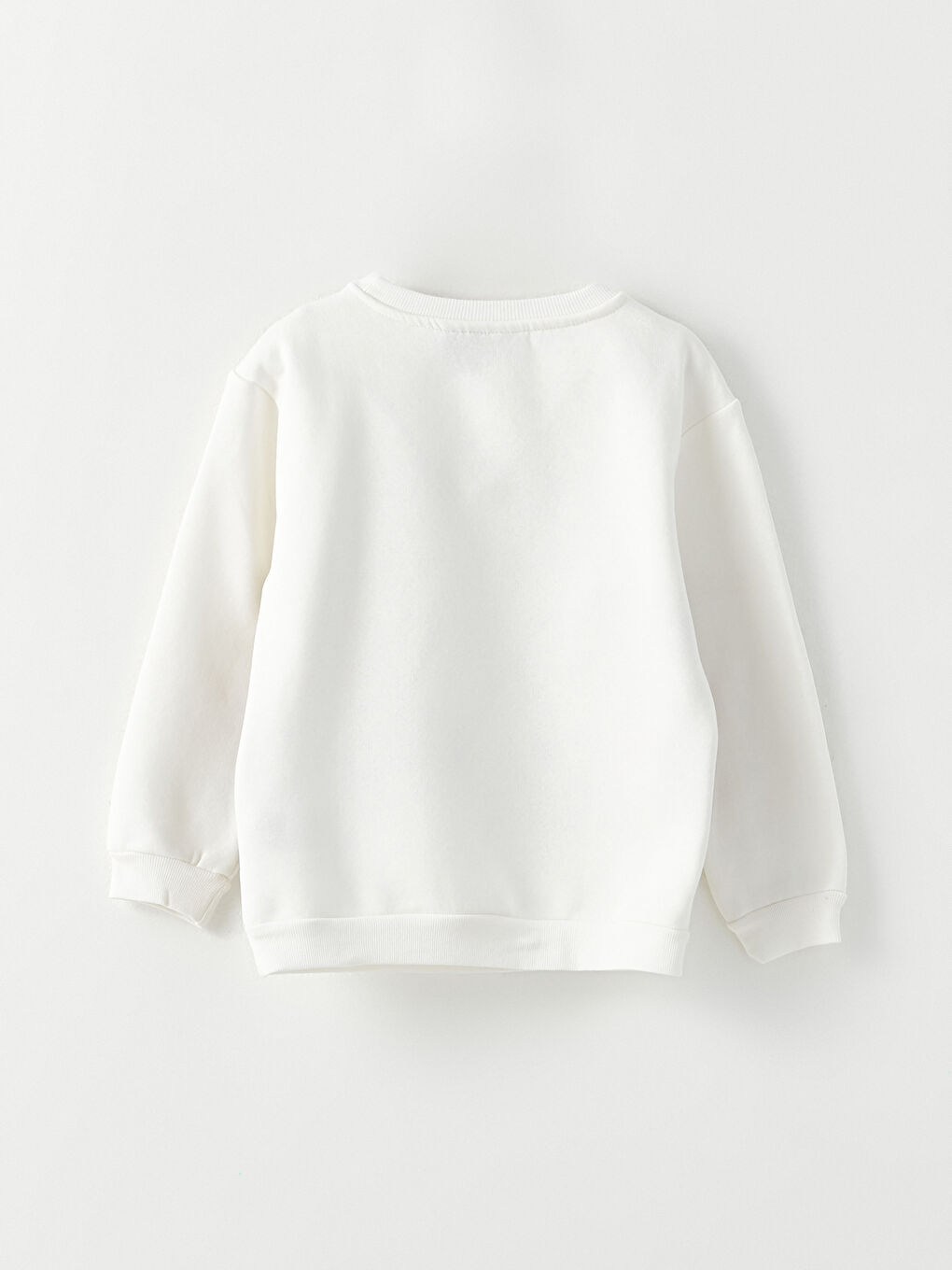 Ekru Bisiklet Yaka Snoopy Baskılı Uzun Kollu Kız Çocuk Sweatshirt-1