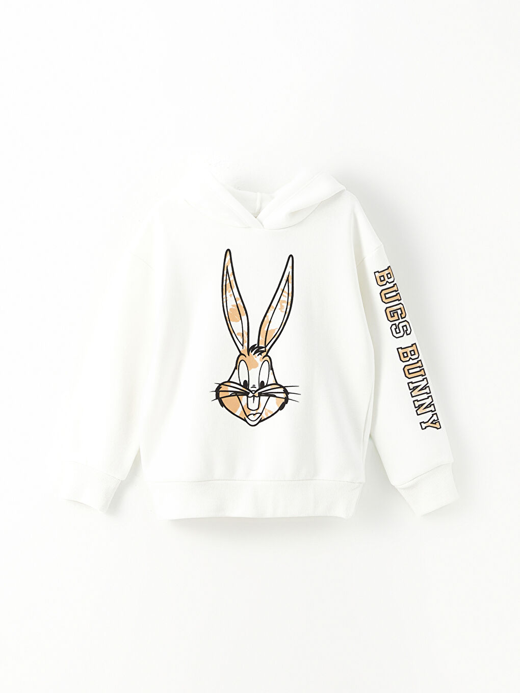 LCW Kids Bedrucktes Bugs Bunny Langarm-Sweatshirt mit Kapuze für Mädchen -W27308Z4-R9J